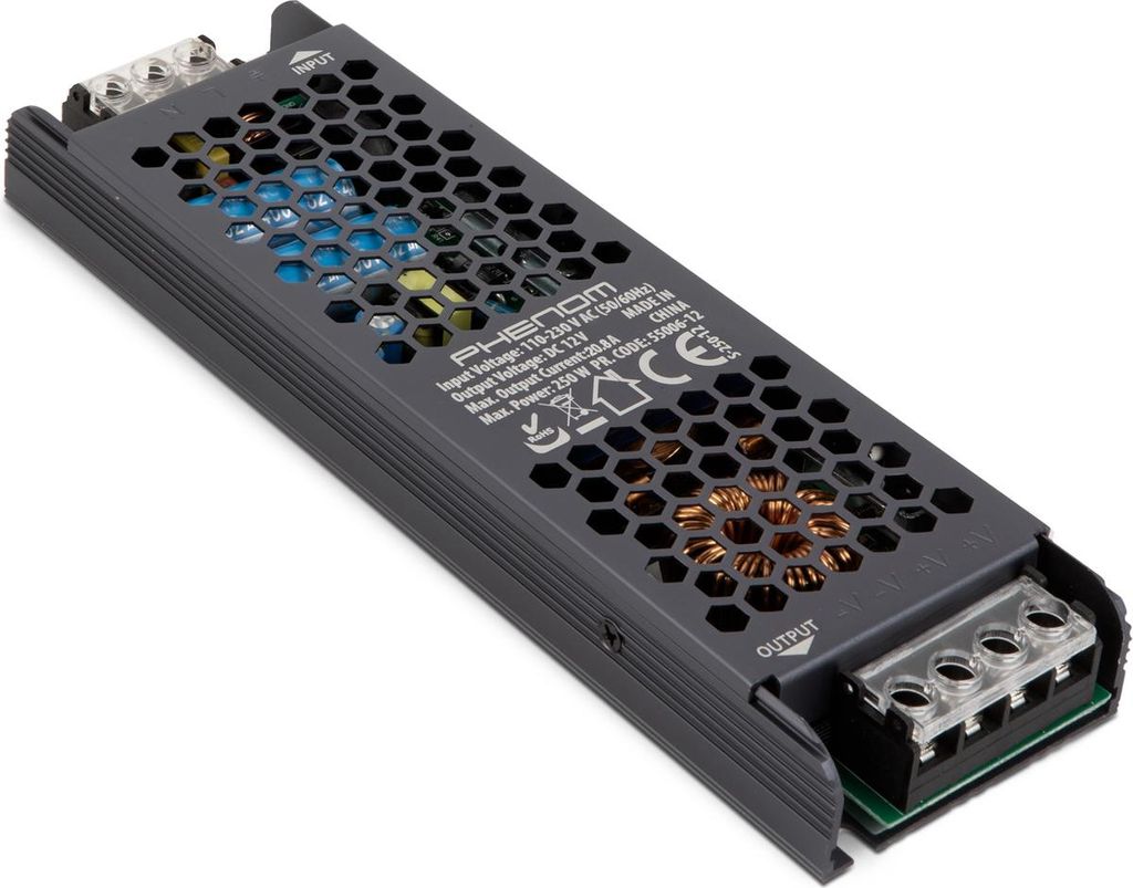 LED-Netzteil - Transformator - Für LED-Streifen - Stabilisierter Netztransformator 12V DC 20,8A - 250W - Geeignet für LED-Beleuchtung und industr...