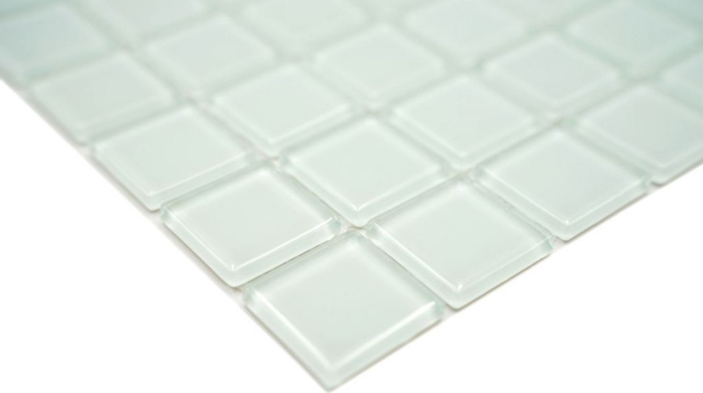 Handmuster Mosaikfliese Transluzent weiß mit grünstich Glasmosaik Crystal BAD WC Küche WAND MOS60-0102_m