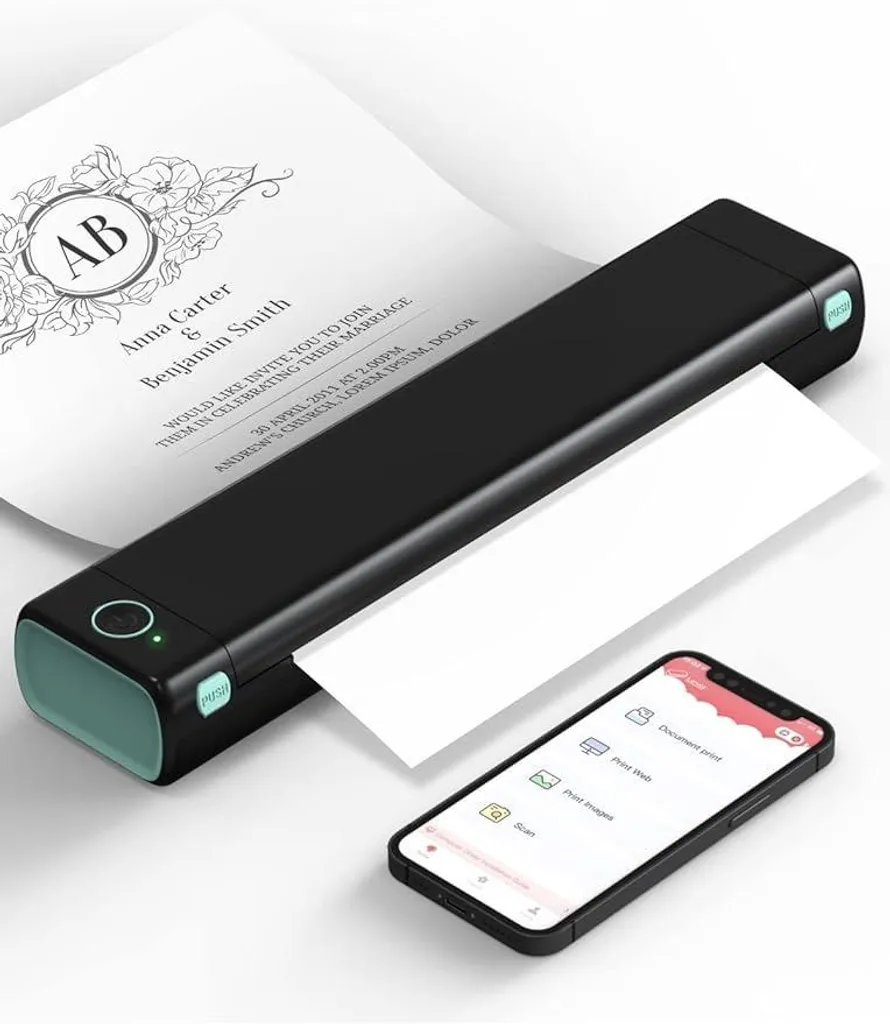 Imprimante thermique A4 sans encre Bluetooth Phomemo M08F ultra légère