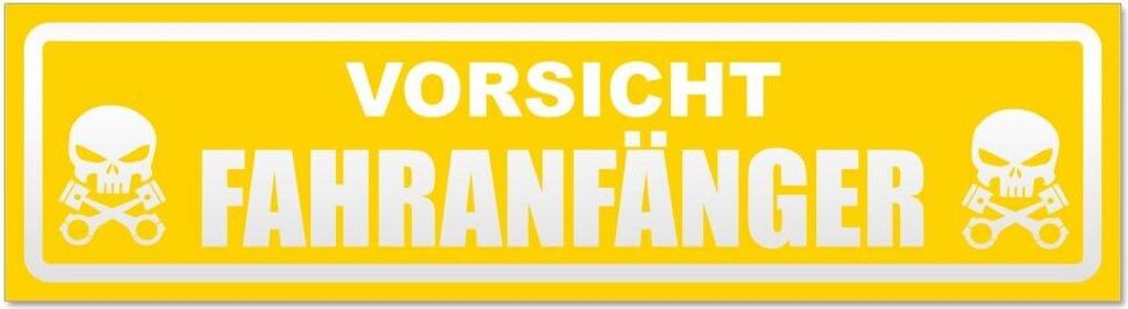Kiwistar Vorsicht Fahranfänger invertiert Magnetschild Schild magnetisch - 20cm Gelb - Magnetfolie für Auto PKW Kfz