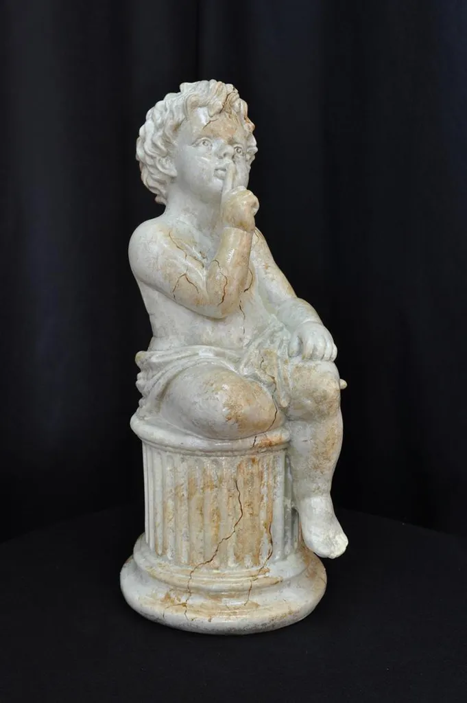Grande statue ange 63cm blanc durable contre les intempéries jardin