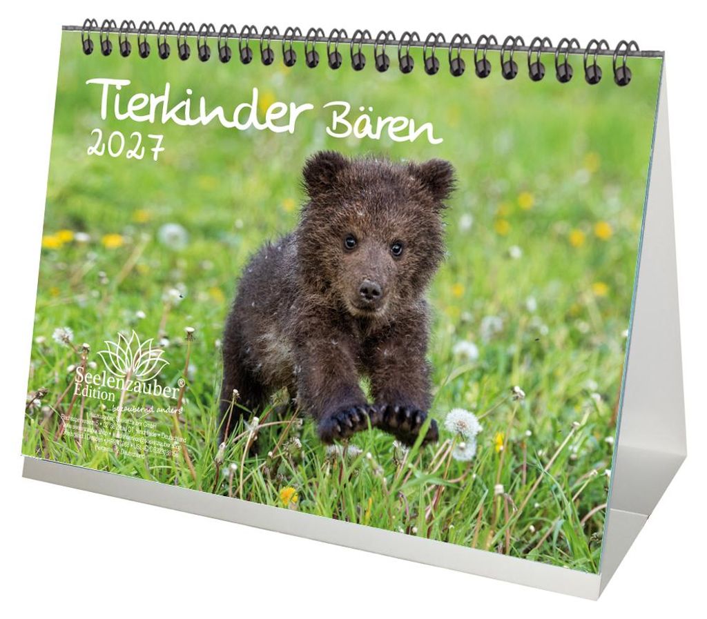 Tierkinder Bären DIN A5 Tischkalender für 2027 Bären - Seelenzauber