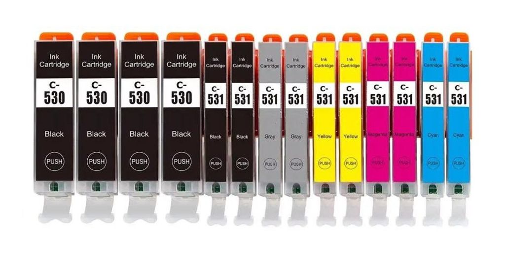 14 cartouches d'encre PGI-530 & CLI-531 noir, cyan, Image du produit 