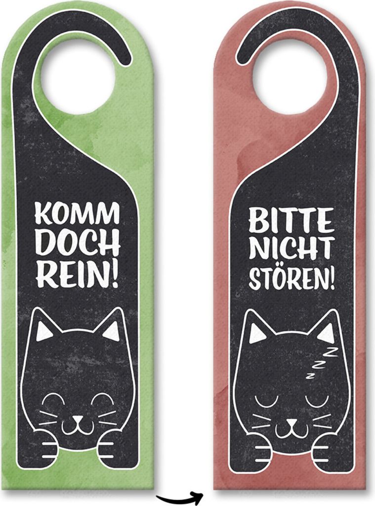 Komm doch rein oder Bitte nicht stören - Türhänger mit niedlicher Katze