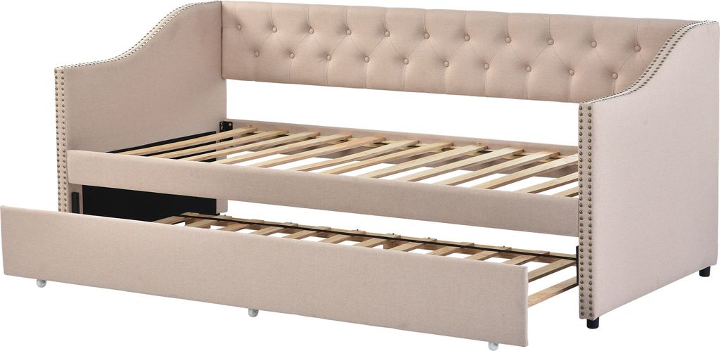 Łóżko dzienne Merax 90x200cm rozkładana sofa z wysuwaną Zdjęcie produktu 7
