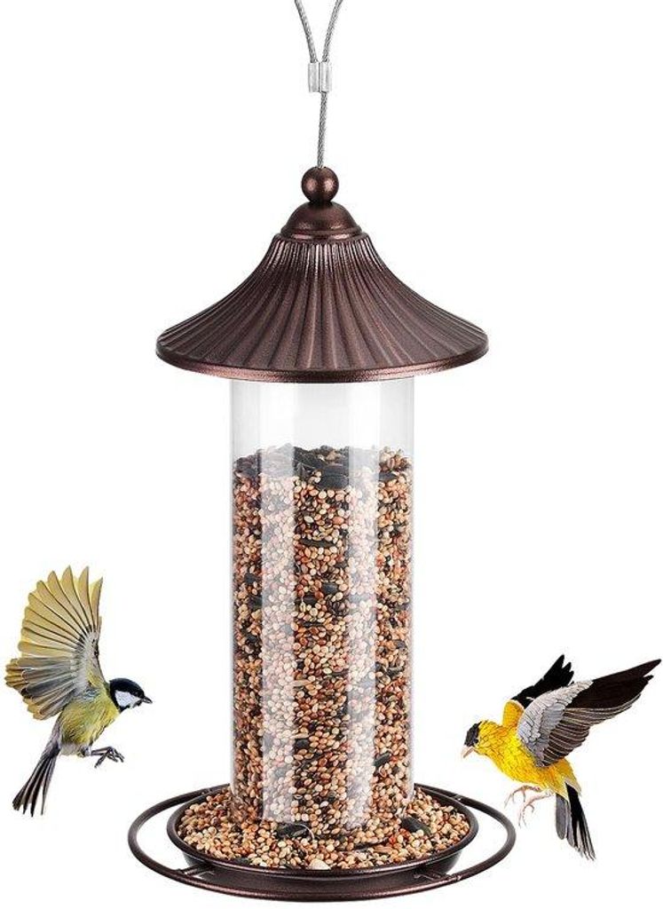 Vogelvoederstation für wilde Vögel, 0,8 lbs, ganzjährig, 22 cm robustes Dach