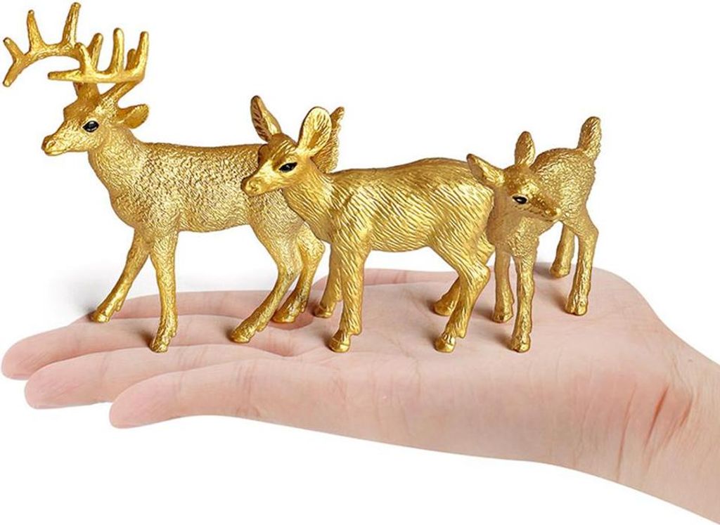 6PCS Weihnachten Simulation Elch Modell Ornamente Waschbare Cartoon Tiere Handwerk Weihnachten Dekor für Wald Party und Kuchen Dekoration