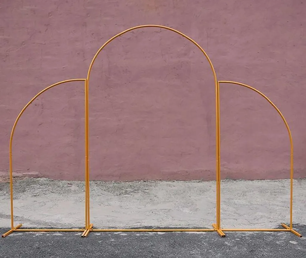 Support Décoration Stable Stand Frame Arch Gold Lot de 3 Arches Or - 3