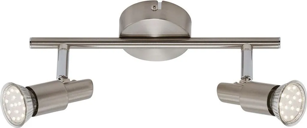 Faretto LED per soffitto orientabile e inclinabile 2xGU10 6W nichel opaco Briloner