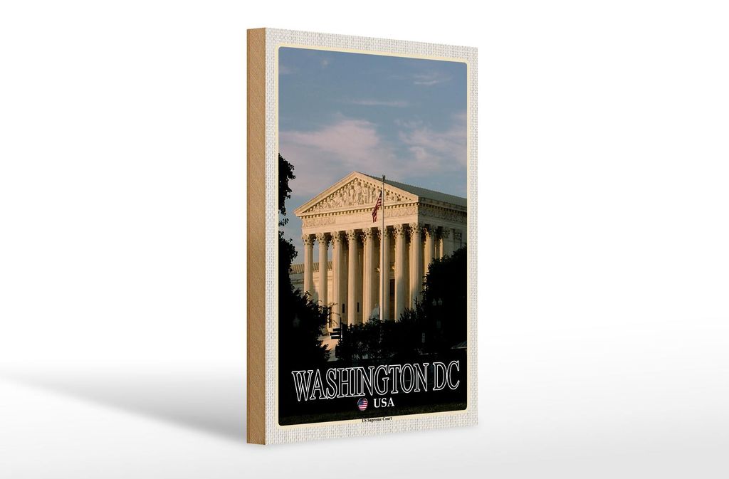 Holzschild Reise 20x30cm Washington DC USA US Supreme Court Deko