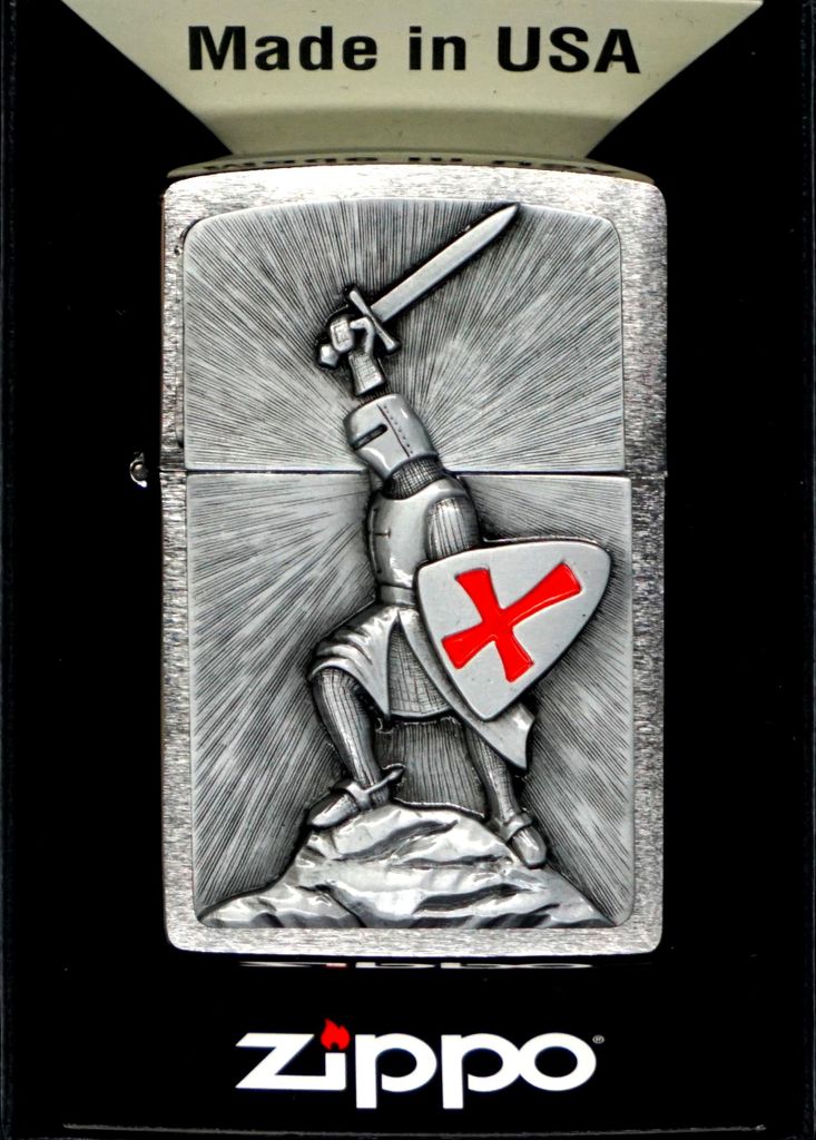 Accendino Zippo Crusade Victory cavaliere Chrome Brushed Immagine del prodotto 