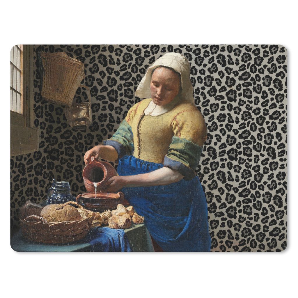 MuchoWow Mauspad Mousepad Milchmädchen - Kunst - Pantherdruck - Vermeer - Gemälde - Alte Meister 40x30 cm - Mousepads - Maus Mat - Pad - Mausun...