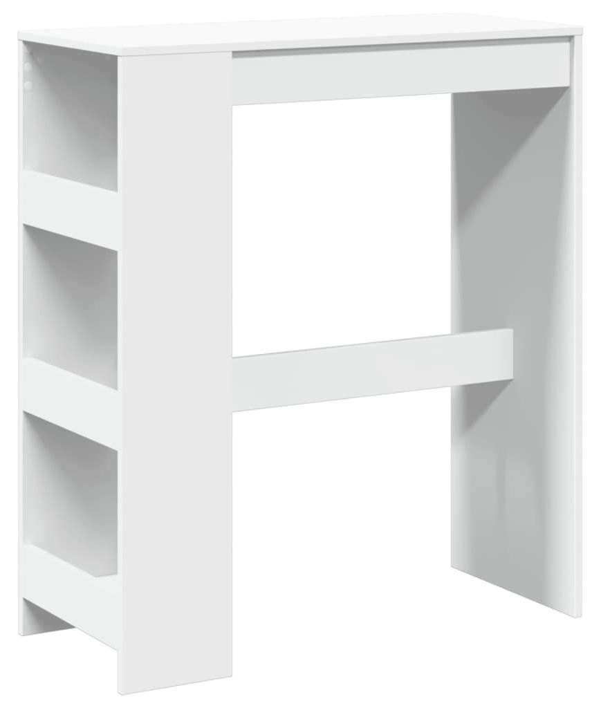 vidaXL Barový stůl s policí bílý 90x40x103,5 cm materiál na Obrázek produktu 