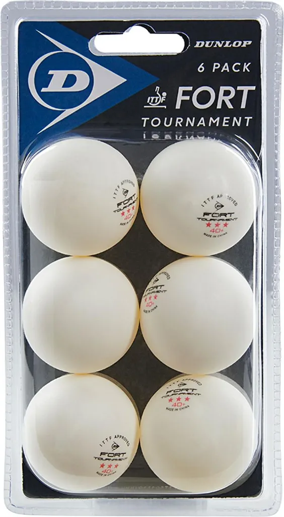 Balle de tennis de table 3 étoiles Dunlop Fort Tournament 40mm+, 6p.