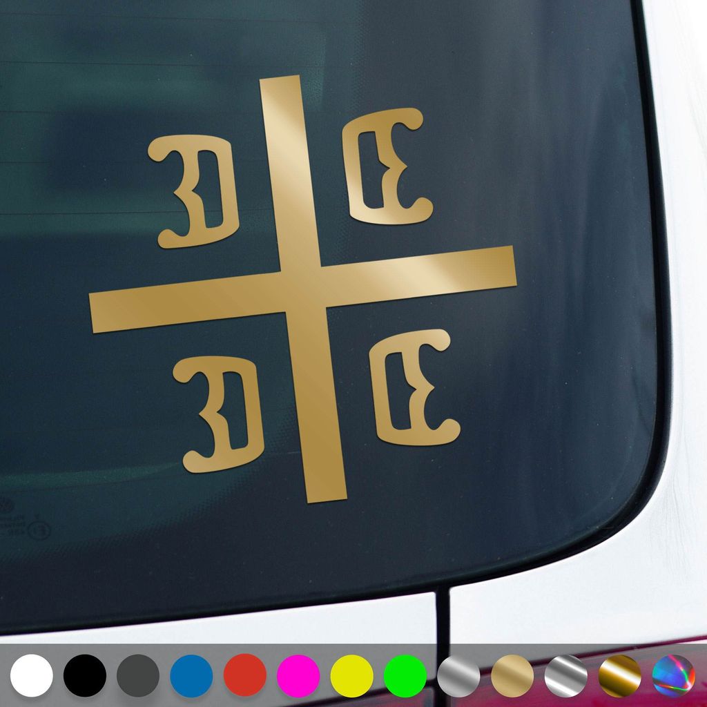 PantherPixel Serbien Aufkleber Samo Sloga Srbina Spasava Srbija Sticker Auto Geschenkidee Farbe Gold