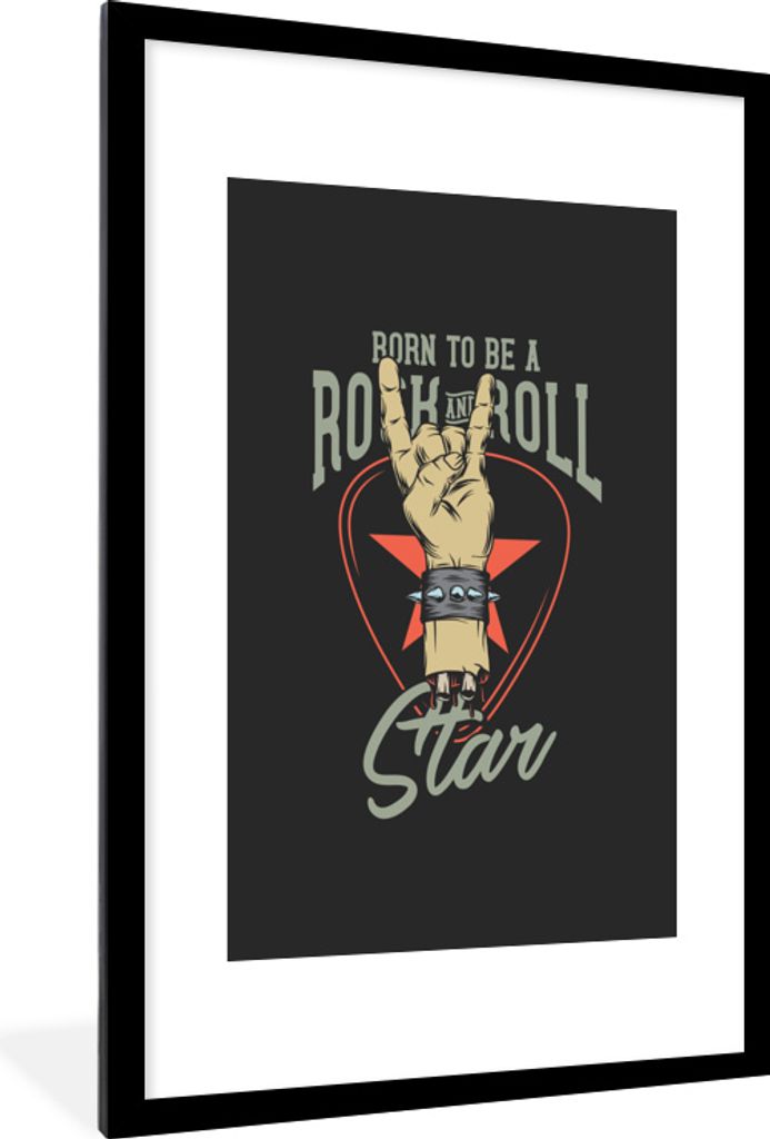 MuchoWow MuchoWow Gerahmtes Poster Rock - Vintage - Armband 60x90 cm - Poster mit zchwarzem Bilderrahmen - Dekoration - Wandposter Wohnzimmer -...
