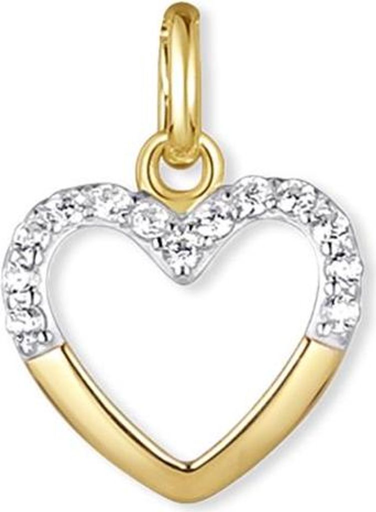 SILBERKETTEN STORE Anhänger Herz mit Zirkonia SJR - 333 Gold