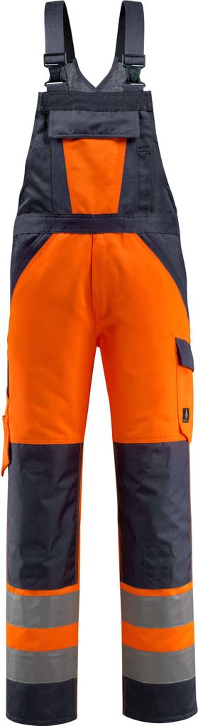 MASCOT Gosford Latzhose Größe 76C48, hi-vis orange/schwarzblau | Packung (1 Stück)