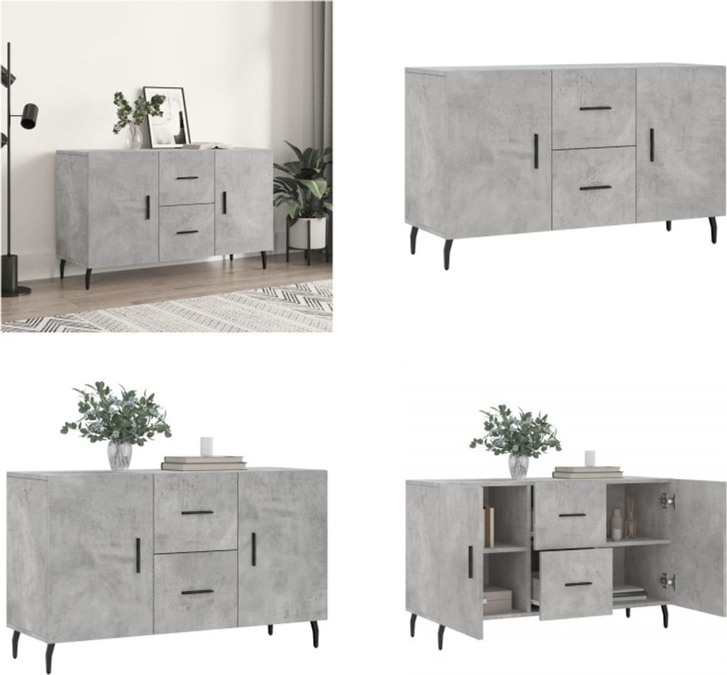 vidaXL Sideboard Betongrau 100x36x60 cm Holzwerkstoff - Produktbild 