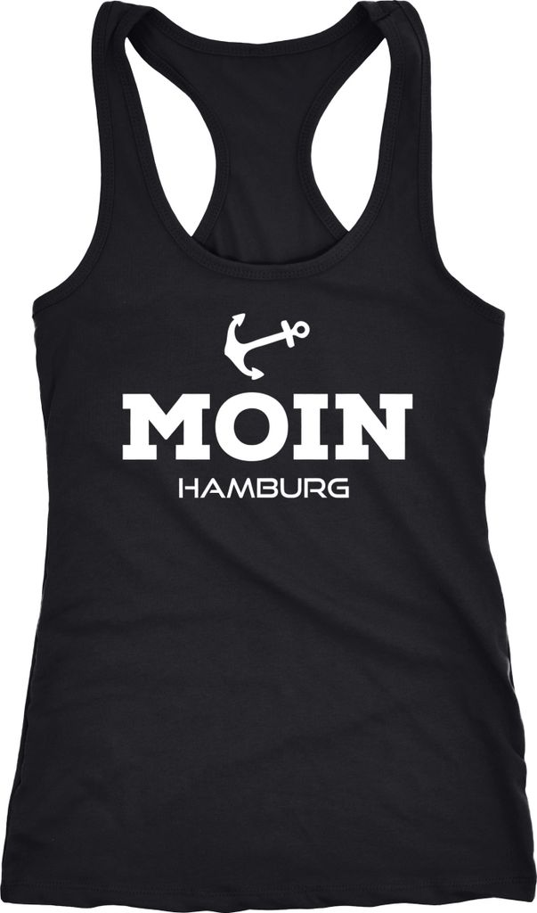 Damen Tank-Top Shirt Moin Hamburg Racerback Neverless schwarz XXL