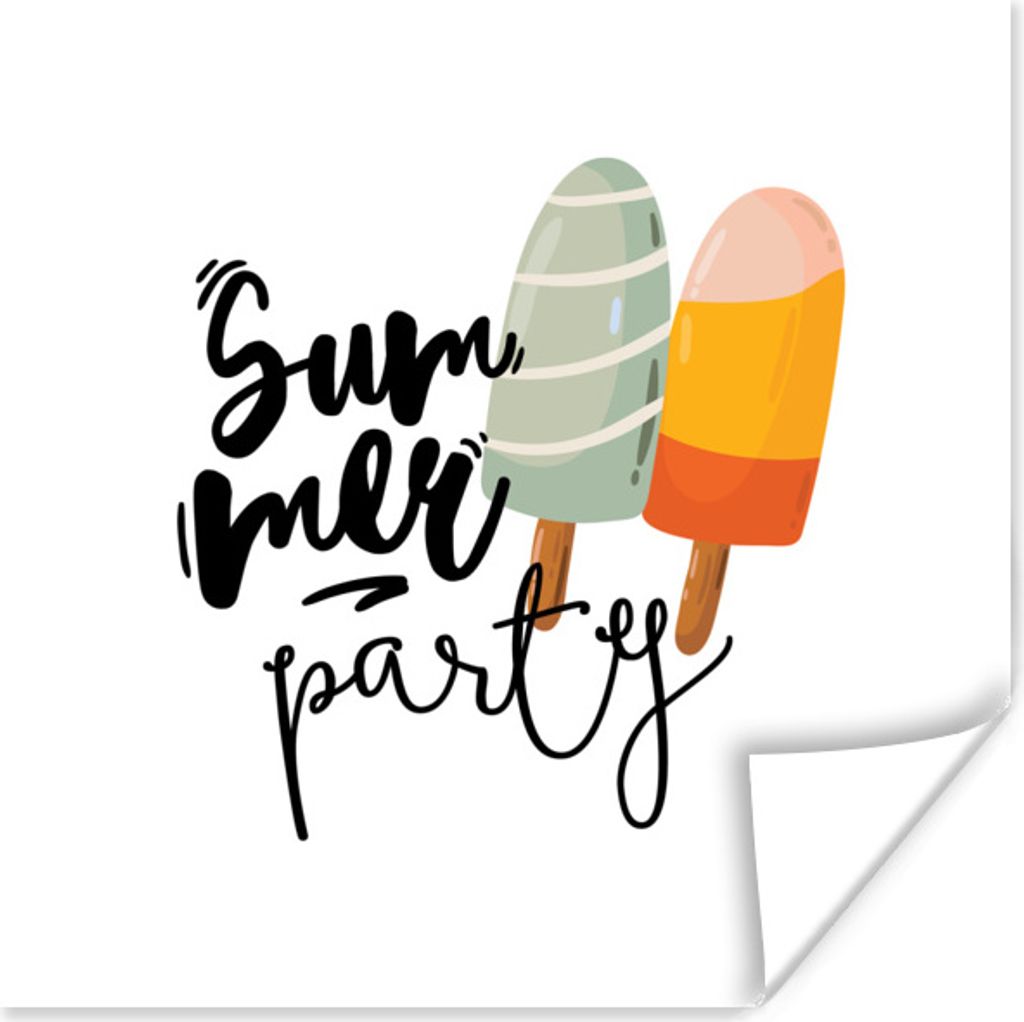 MuchoWow Poster Sommer - Party - Eiscreme 30x30 cm - Wandposter - Printing