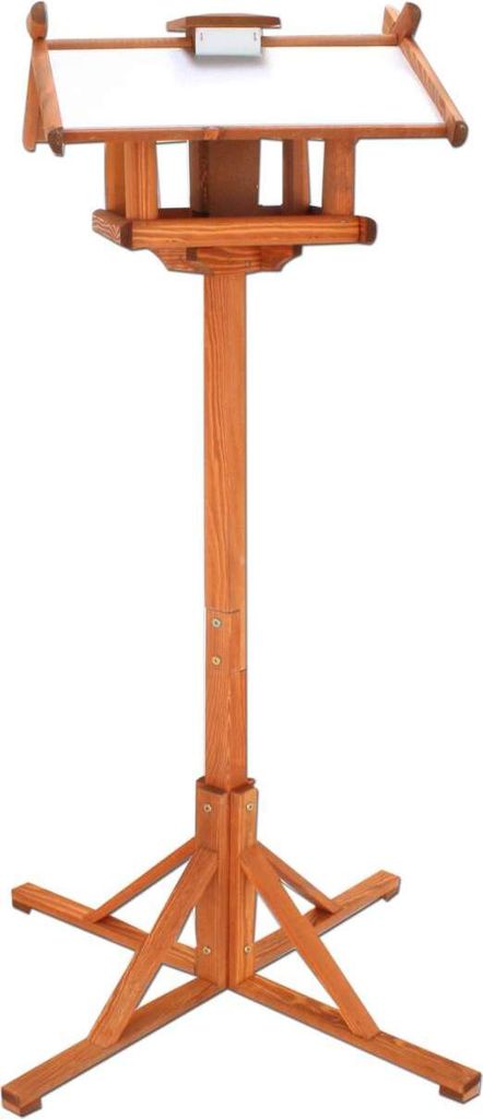 Vogelhaus mit Zinkdach Braun 155 cm Futtersilo mit Standfuß Produktbild 1