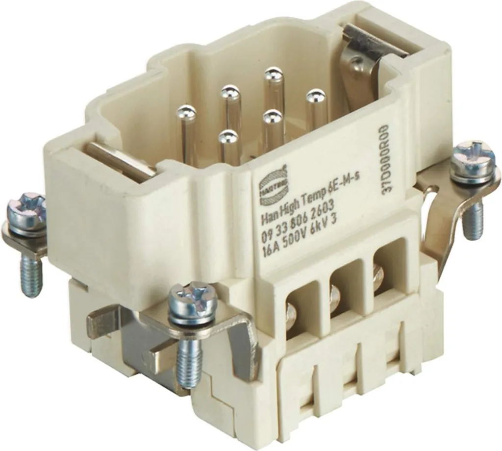 Harting 09338062601 Han High Temp 6E-M-S | Inserto a Vite 6 Poli
