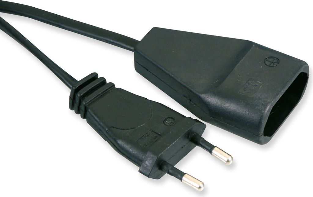 Logilink Netzkabel Euro CEE7/16 Stecker zu Dose, 3m schwarz
