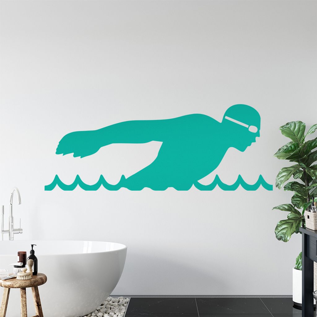 Triathlon Sportler Figur Wandtattoo Wandaufkleber Wall Sticker - Dekoration, Küche, Wohnzimmer, Schlafzimmer, Badezimmer