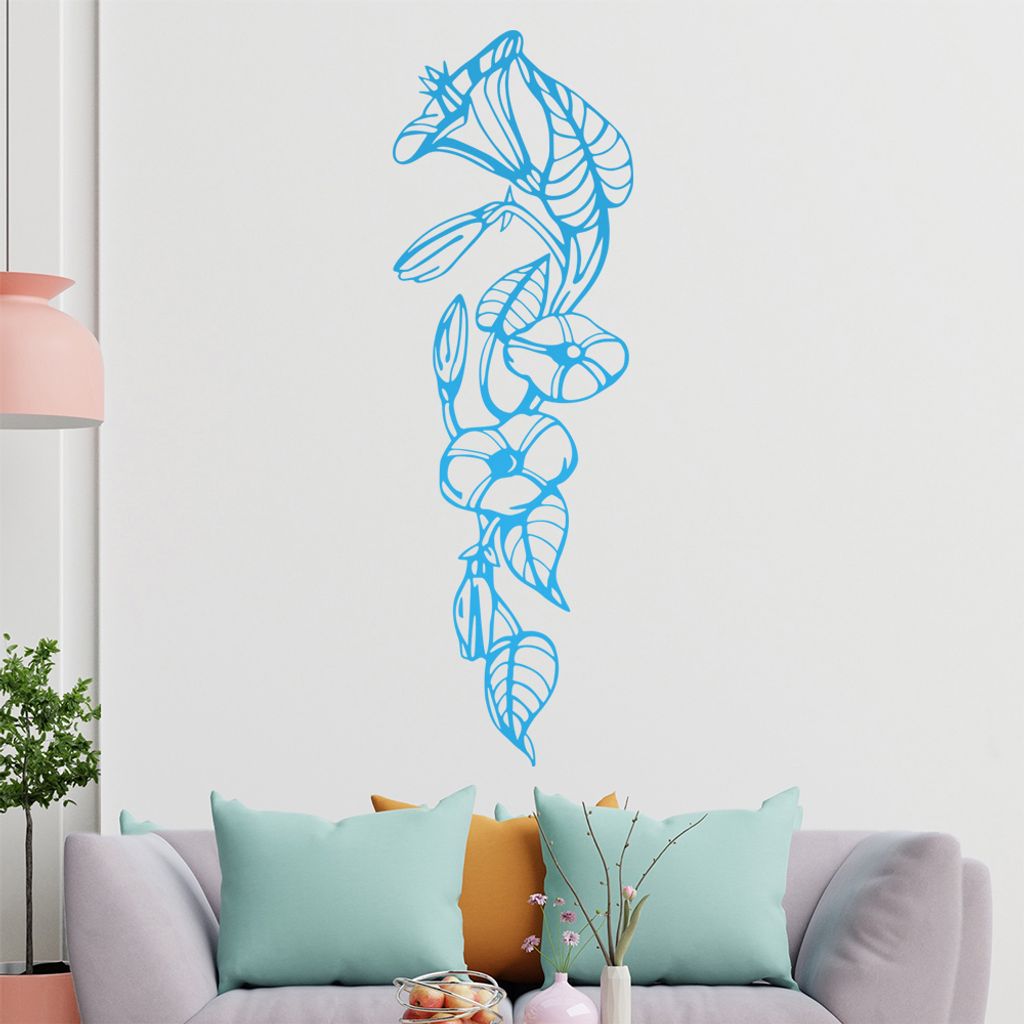 Blume - Ranken Wandtattoo in 6 Größen - Wandaufkleber Wall Sticker - Dekoration, Küche, Wohnzimmer, Schlafzimmer, Badezimmer
