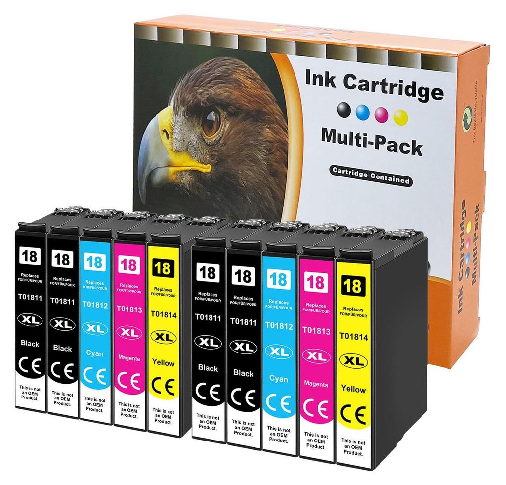 D&C Tintenpatronen ersetzt Epson T181x-10er Set (B/C/M/Y) Produktbild 