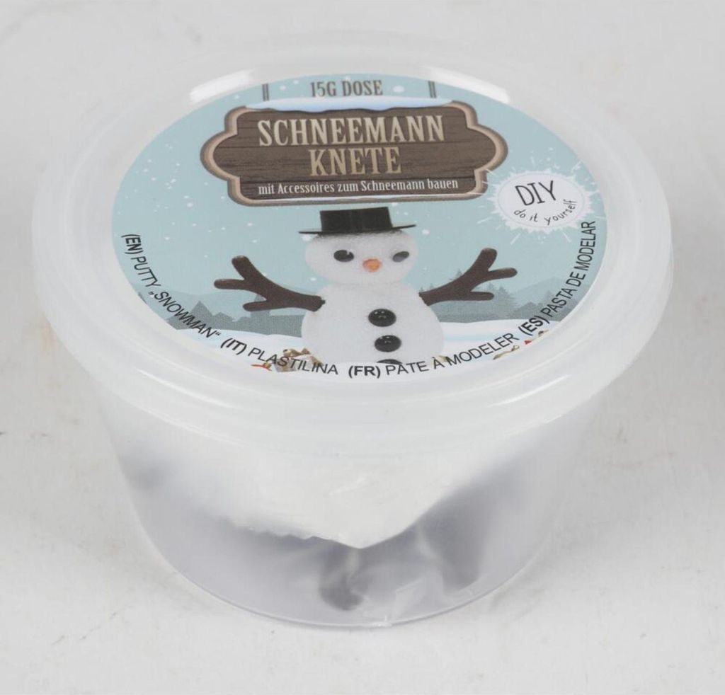 Kugelknete Schneemann ca. 15 g im Döschen | Formbare Produktbild 