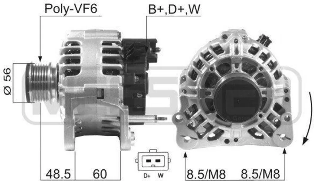 Alternateur pour Polo 6N et Caddy II - Pièce de rechange pour panne