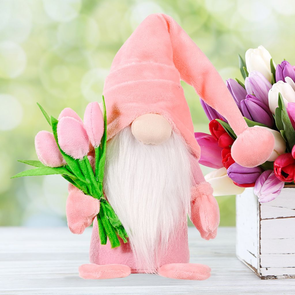 Dekofiguren,Gnom mit Tulpen Produktbild 