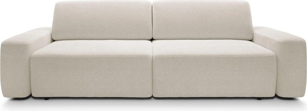Design Sofa OLMI Raven 24 Warmes Beige Sand Schlafsofa Bettkasten 257cm Japandi