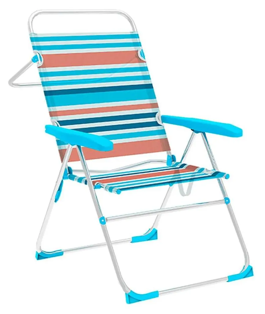 Chaise pliante légère Marbueno aluminium 5 positions contre le mal de dos