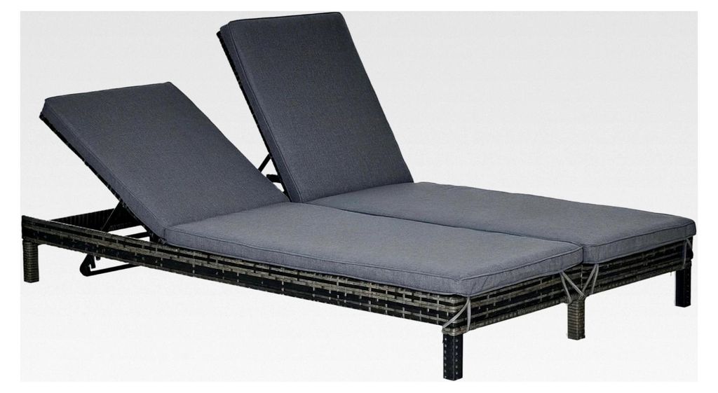 Polyrattan Doppelliege für 2 Personen mit verstellbarer Rückenlehne