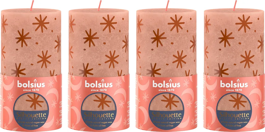 Bougies Rustik Print 13 cm à motifs Étoiles - Coloris Crème Caramel
