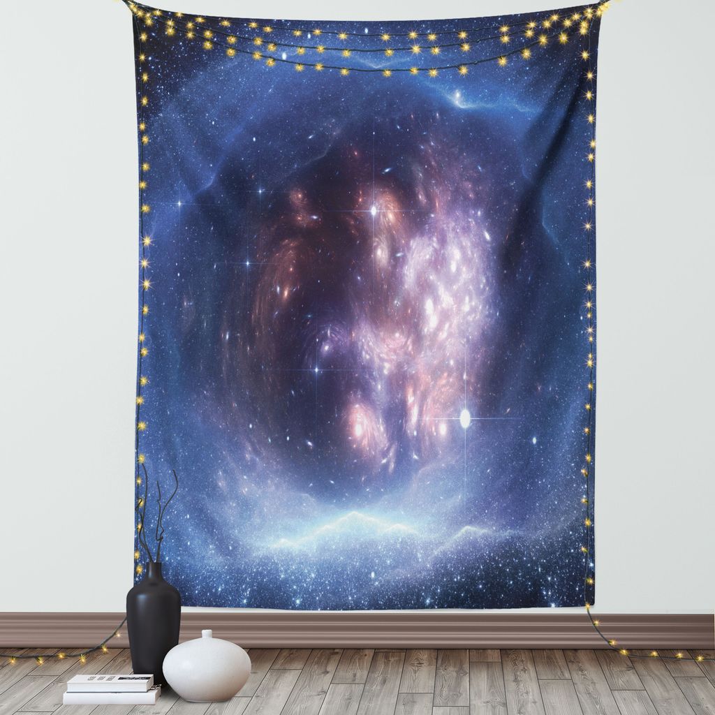 ABAKUHAUS Weltraum Wandteppich, Weltraumnebel Gaswolke Und Sternhaufen Universum Kosmos Astronomie, Wohnzimmer Schlafzimmer Seidiger Satin Wandtuch...
