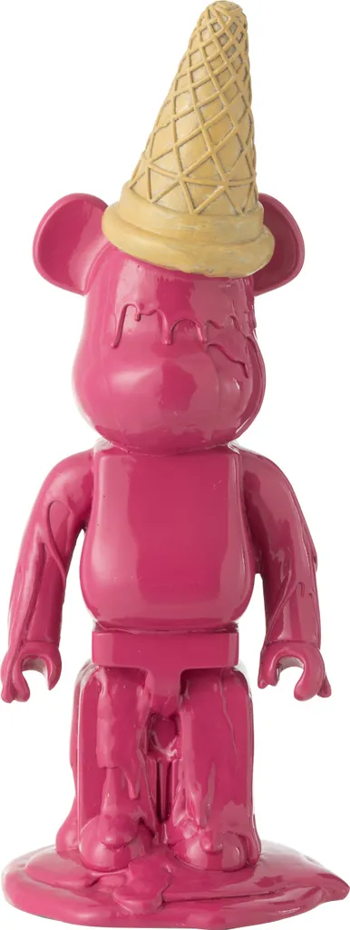Décorez votre Salon avec cet Ours J-Line Fuchsia au Style Sac Gaufré Chic