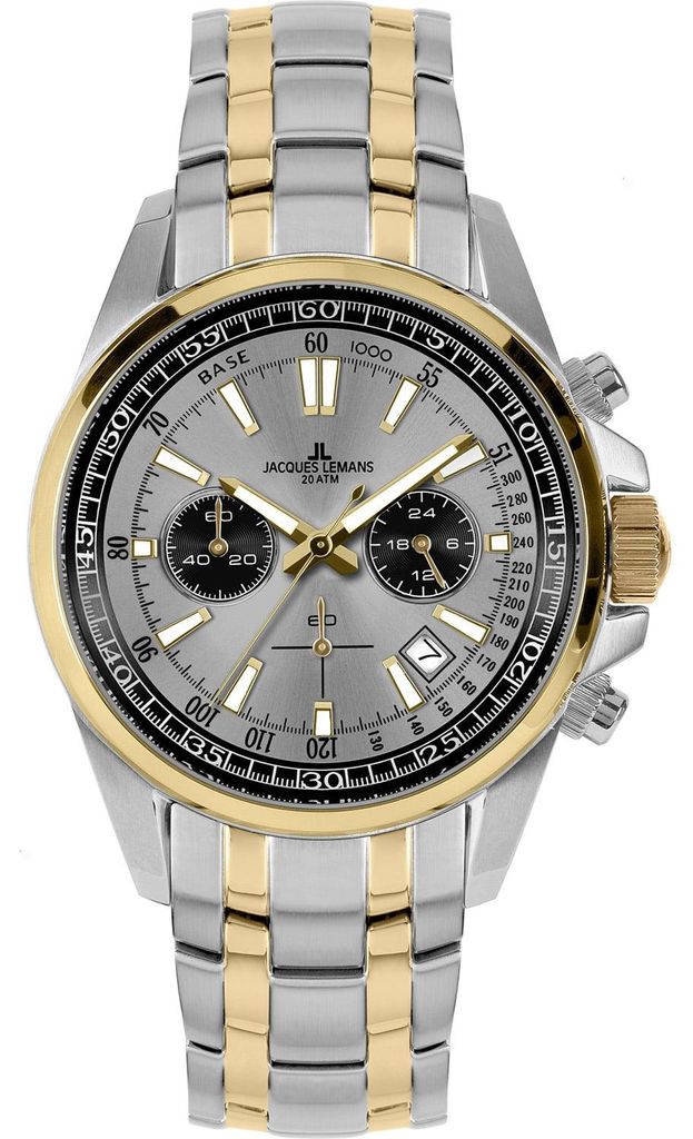 Jacques Lemans 1-2117ZM Herrenuhr Chronograph Liverpool Zweifarbig/Grau