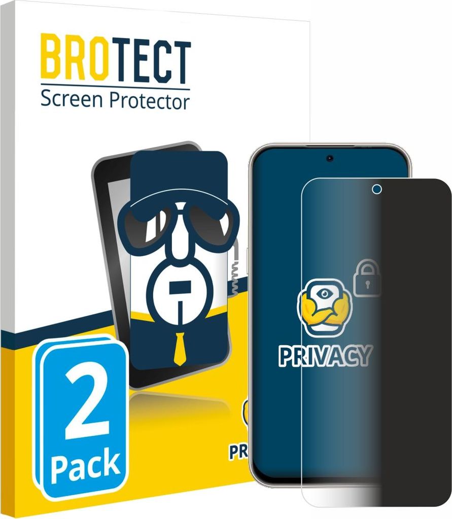 2x BROTECT Sichtschutzfolie für Nubia V80 Pro Anti-Spy Privacy Sichtschutz Blickschutz Folie Blaulicht-Schutz