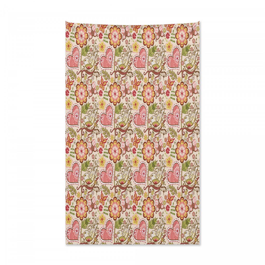 Abakuhaus Blumen Wandteppich und Tagesdecke, Schöne Gänseblümchen Schmetterling aus Weiches Mikrofaser Stoff Kein Verblassen Klare Farben Waschb...