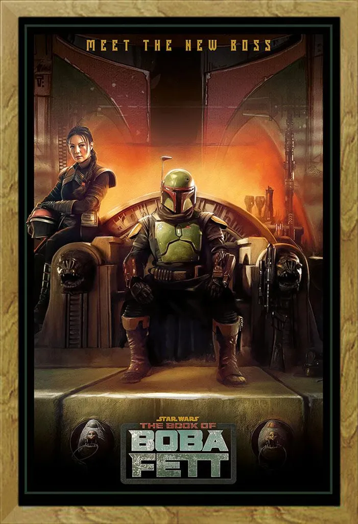Star Wars - Poster - Il libro di Boba Fett + cornice rimovibile, Shinsuke® Maxi MDF oak, vetro acrilico