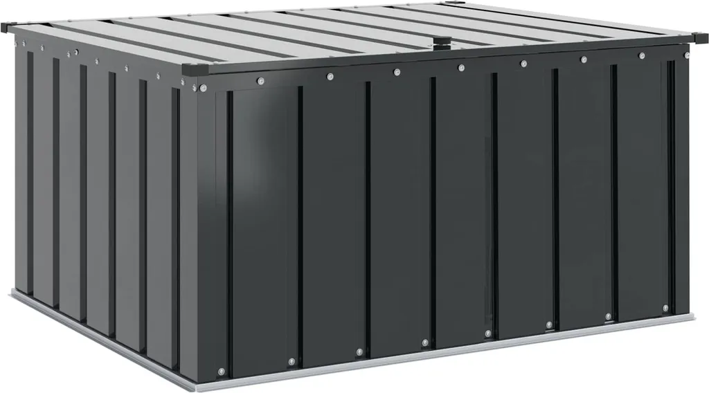 Coffre de jardin noir 101 x 82 x 50 cm en acier robuste pour extérieur