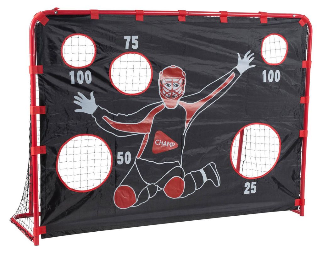 Hudora Hockeytor Sporttor mit Punkteschirm rot schwarz Produktbild 