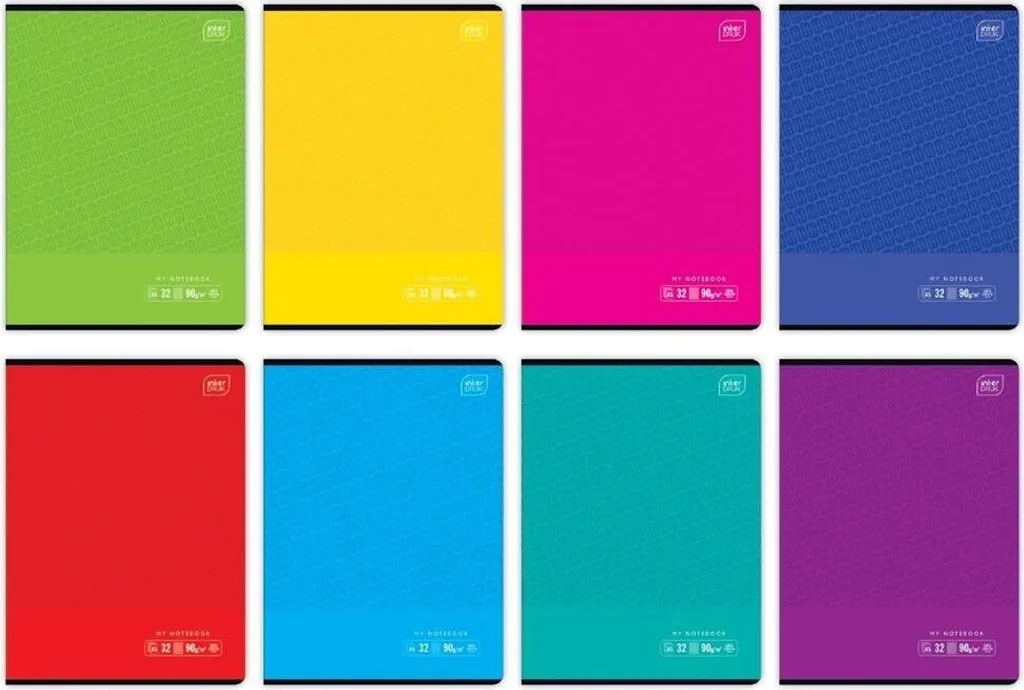 Set Scuola Nero&Blu: 10 Quaderni A5 32 Fogli a Quadretti per Bambini