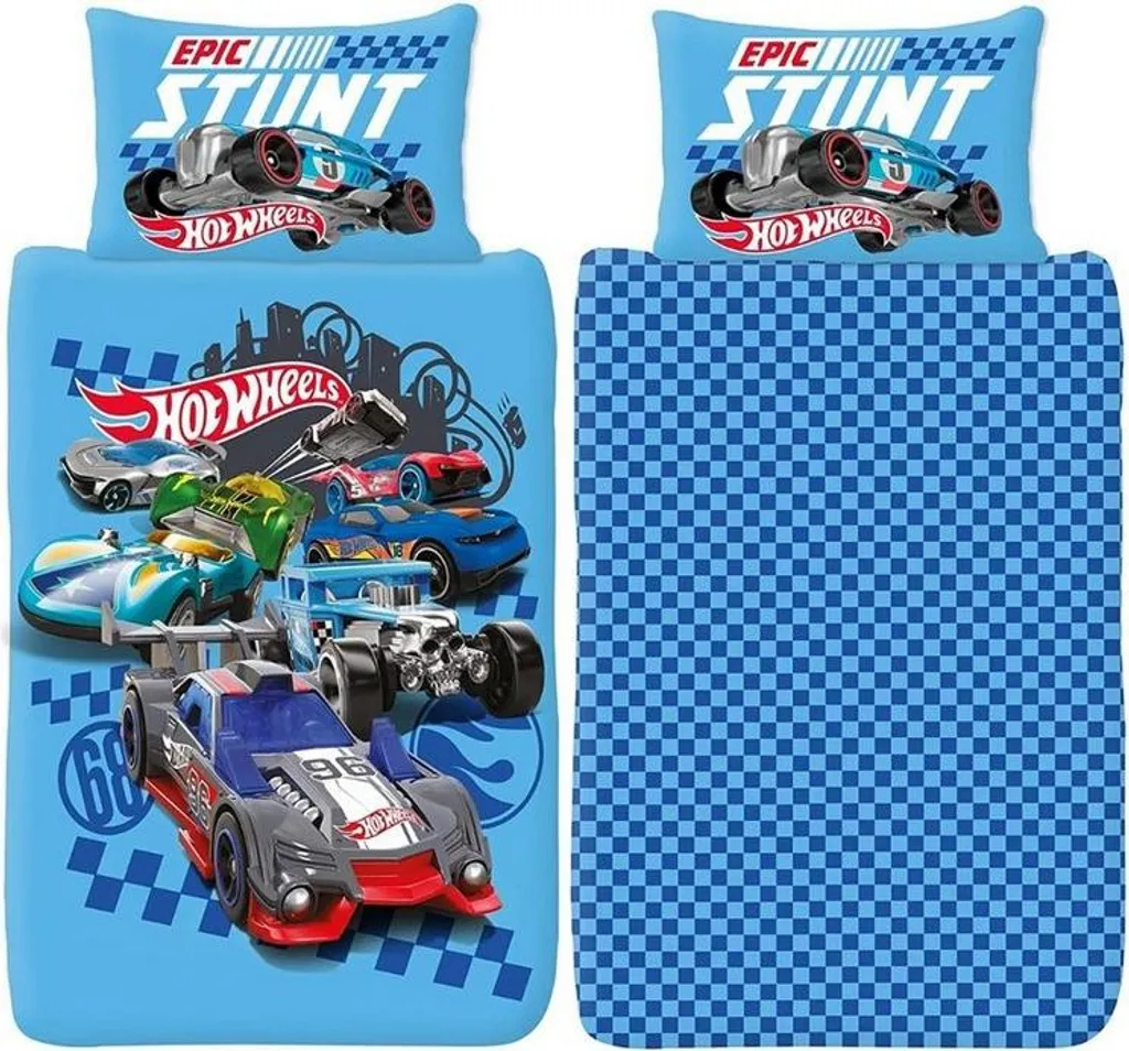 Parure de Lit Hot Wheels Epic Stunt AG1665 en Pur Coton Doux - Design Course