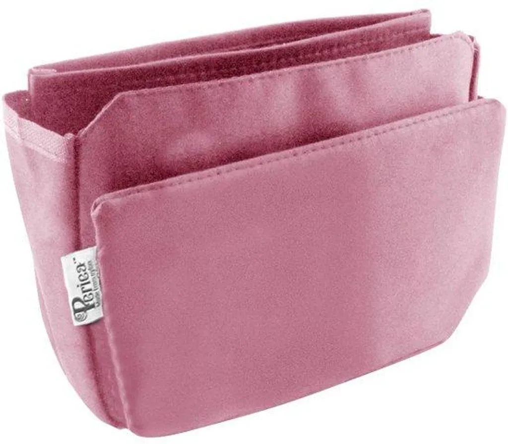 Pochette de rangement pour sac à main rose avec compartiments multiples