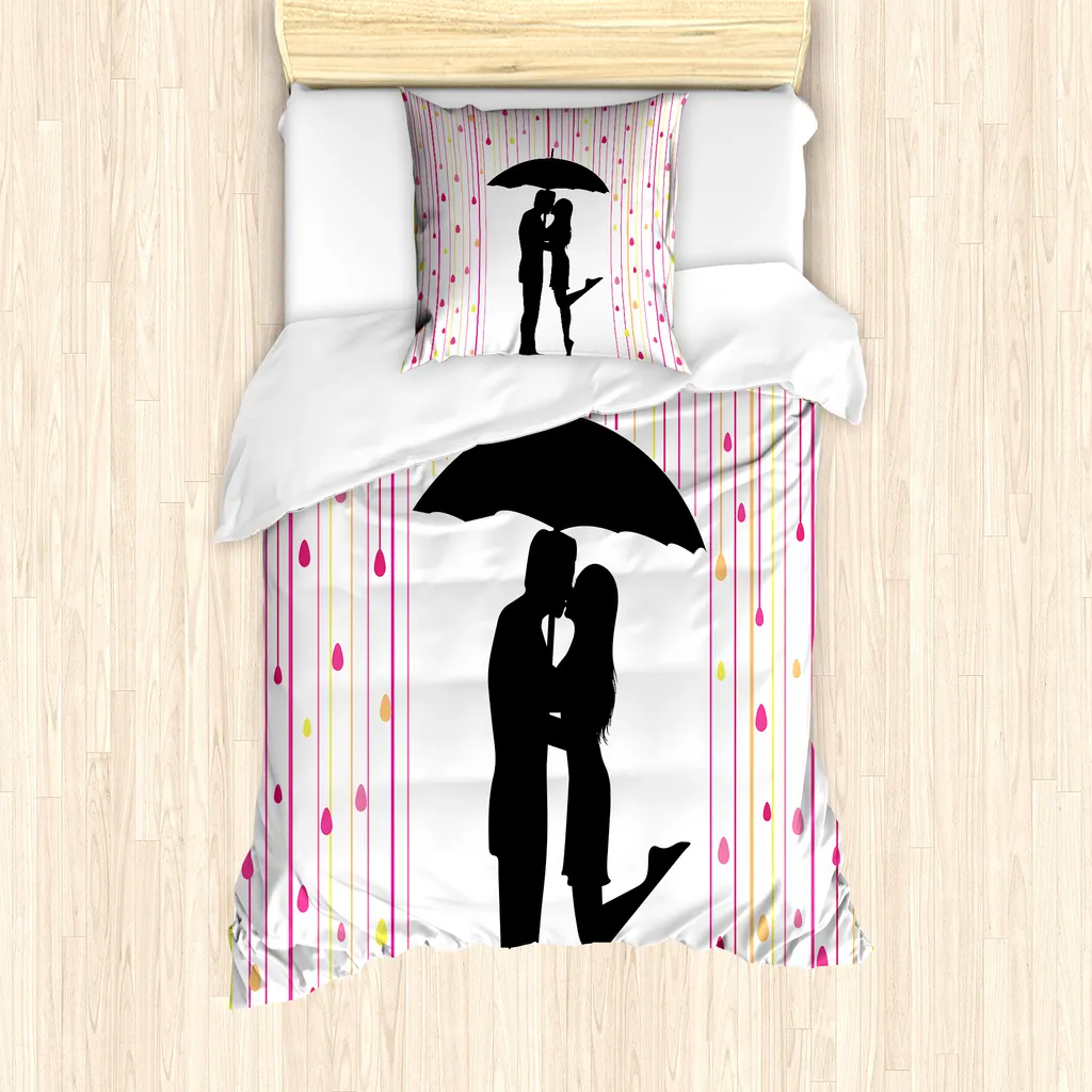 Set Copripiumino Singolo ABAKUHAUS Anallergico Marrone e Bianco